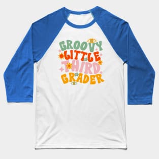 Groovy Little Third Grader First Day of School Baseball T-Shirt